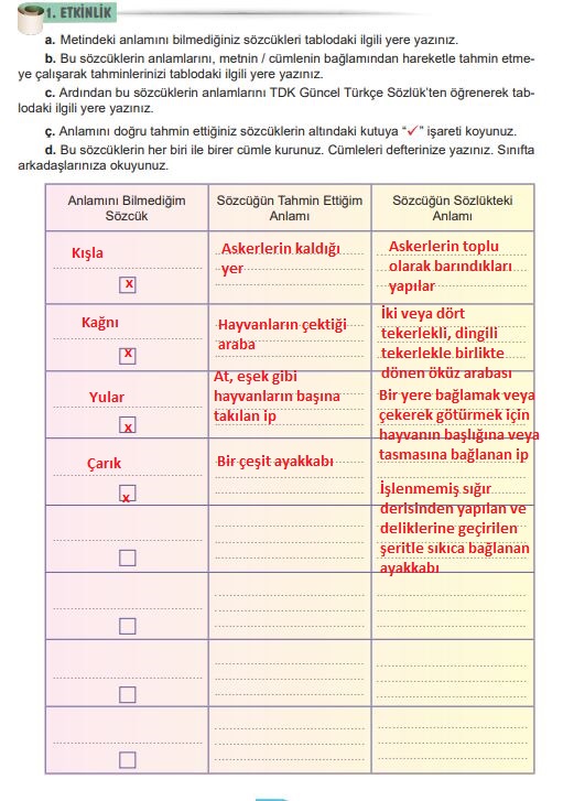 6. sınıf türkçe 62. sayfa cevapları meb yayınları