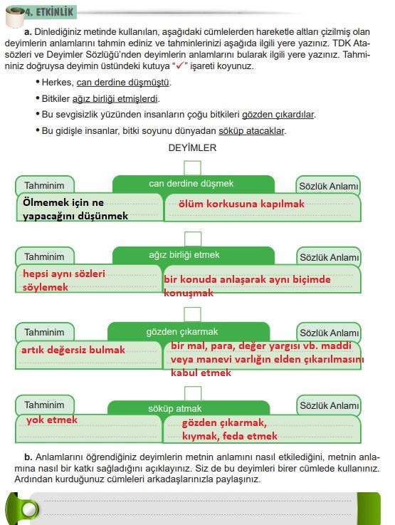 6. sınıf türkçe ders kitabı cevapları meb yayınları sayfa 100