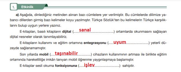 7. sınıf türkçe ders kitabı cevapları sayfa 94 özgün yayınları