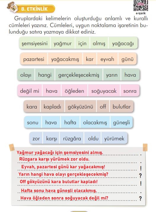 2. sınıf türkçe ders kitabı 184. sayfa cevapları ilke yayınları