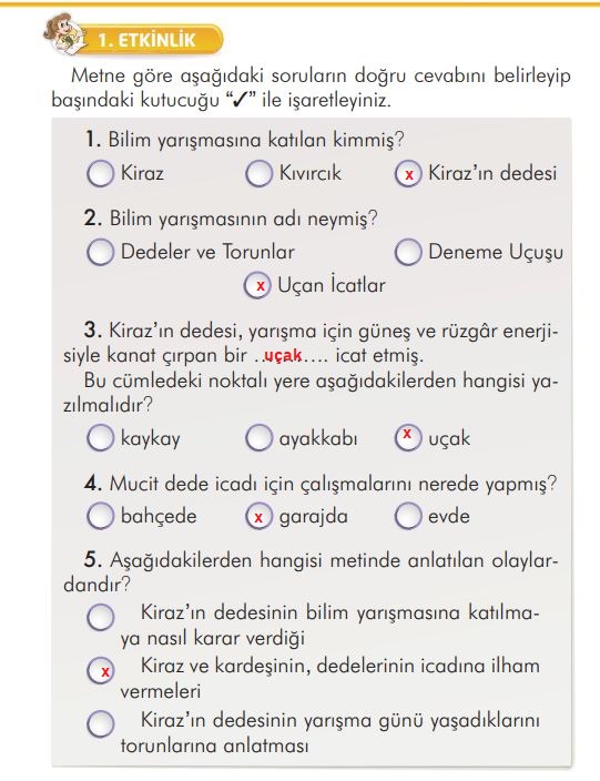 2. sınıf türkçe ders kitabı 187. sayfa cevapları ilke yayınları