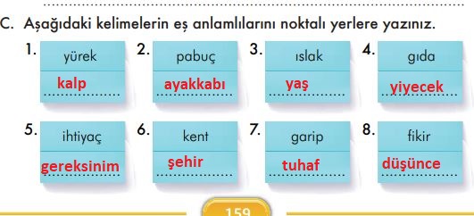 3. sınıf türkçe ders kitabı sayfa 159 ilke yayınları