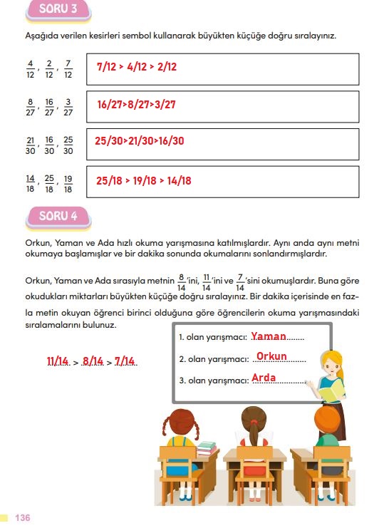 4. sınıf matematik ders kitabı meb yayınları sayfa 136 cevapları