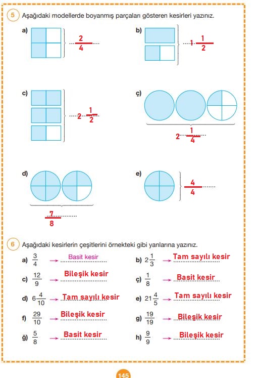 4. sınıf matematik ders kitabı sayfa 145 cevapları pasifik yayınları