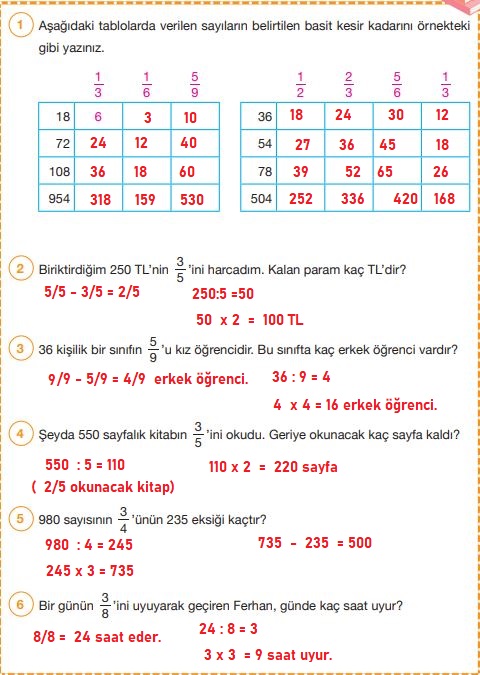 4. sınıf matematik ders kitabı sayfa 151 cevapları pasifik yayınları