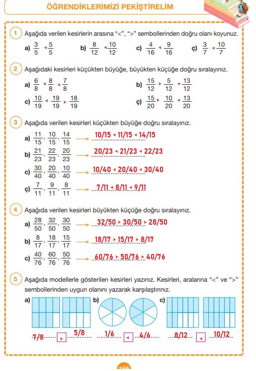 4. sınıf matematik ders kitabı sayfa 155 cevapları pasifik yayınları