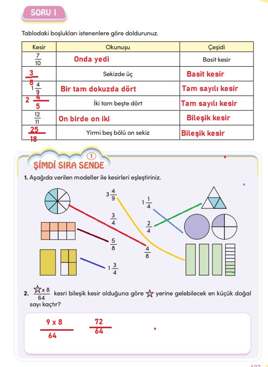 4. sınıf meb yayınları matematik ders kitabı sayfa 127 cevapları