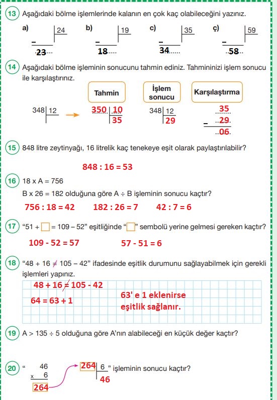 4. sınıf pasifik yayınları matematik ders kitabı sayfa 136 cevapları