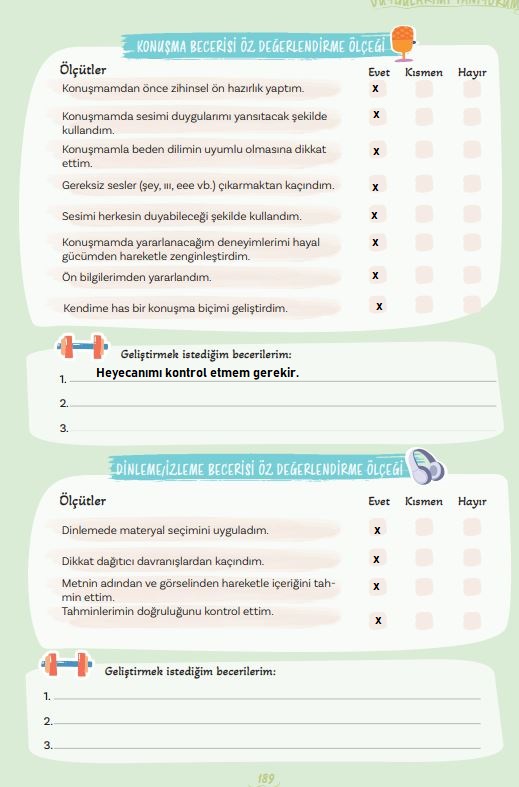 5. sınıf Türkçe 1. ders kitabı sayfa 189 cevapları meb yayınları