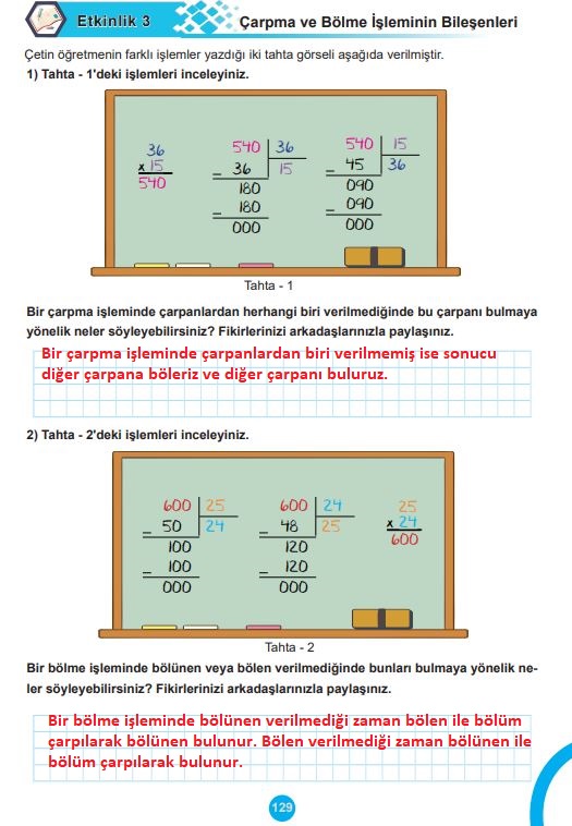 5. sınıf matematik ders kitabı cevapları sayfa 129 meb yayınları 1. kitap