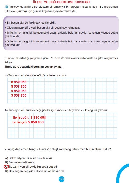 5. sınıf matematik ders kitabı cevapları sayfa 135 meb yayınları 1. kitap