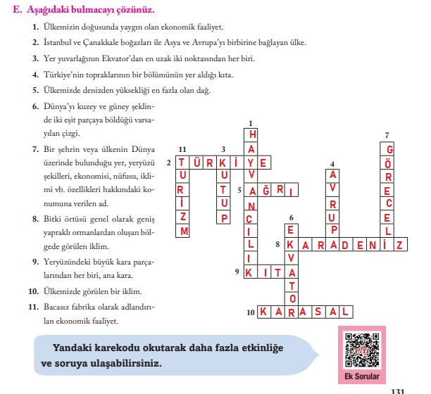 6. sınıf evos yayınları sosyal bilgiler ders kitabı sayfa 131 cevapları