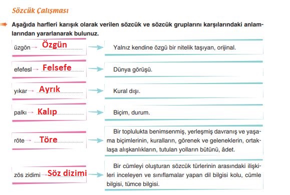 6. sınıf türkçe ders kitabı sayfa 126 cevapları yıldırım yayınları