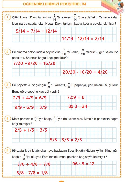 4. sınıf matematik ders kitabı sayfa 164 cevapları pasifik yayınları