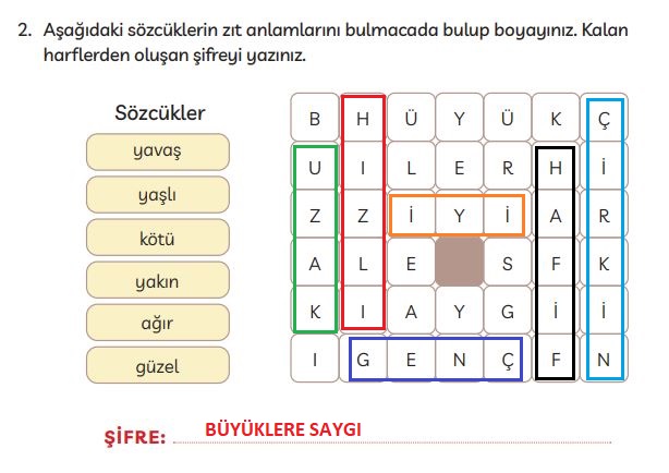 3. sınıf Meb yayınları Türkçe ders kitabı cevapları sayfa 213