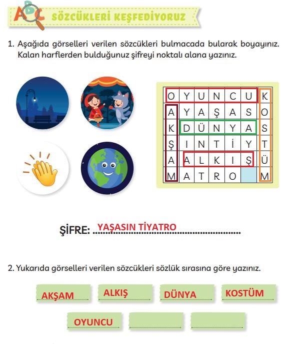 3. sınıf Meb yayınları Türkçe ders kitabı cevapları sayfa 244