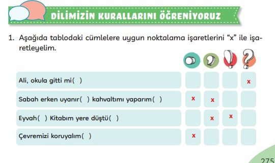 3. sınıf Meb yayınları Türkçe ders kitabı cevapları sayfa 275