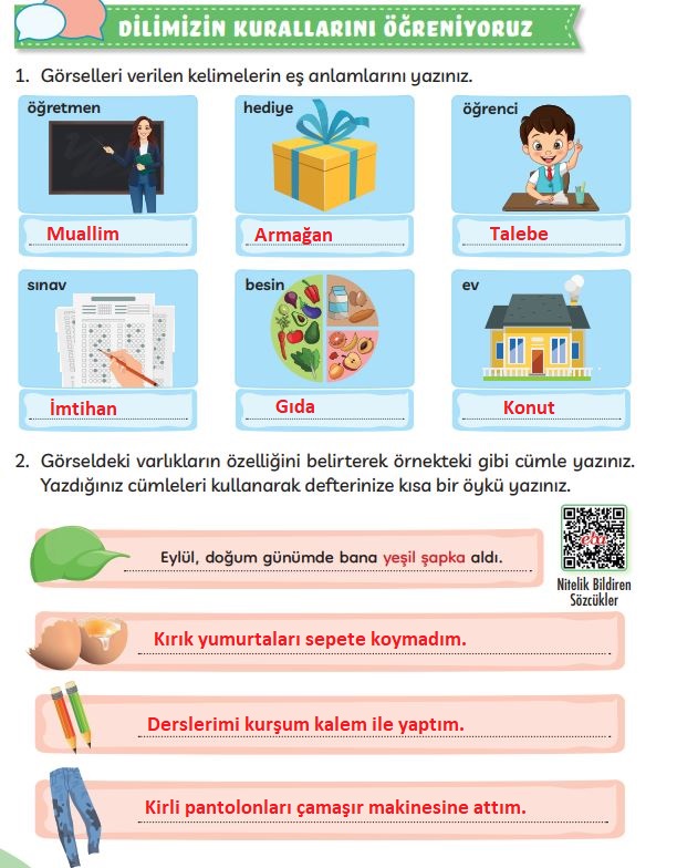 3. sınıf Meb yayınları Türkçe ders kitabı cevapları sayfa 288