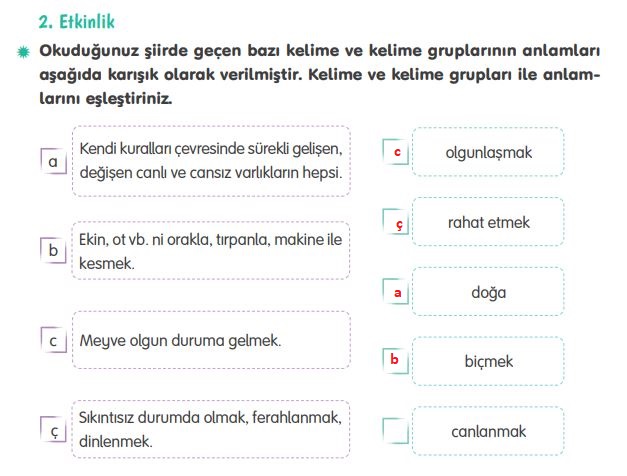 4. Sınıf Tuna Yayınları Türkçe ders kitabı cevapları sayfa 183