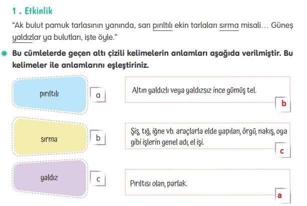 4. Sınıf Tuna Yayınları Türkçe ders kitabı cevapları sayfa 188