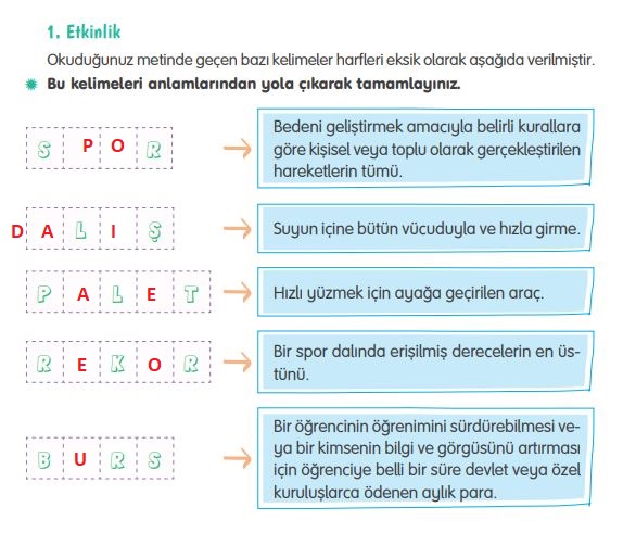 4. Sınıf Tuna Yayınları Türkçe ders kitabı cevapları sayfa 212