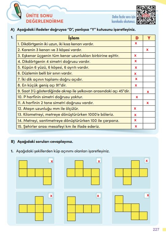 4. sınıf meb yayınları matematik ders kitabı sayfa 227 cevapları