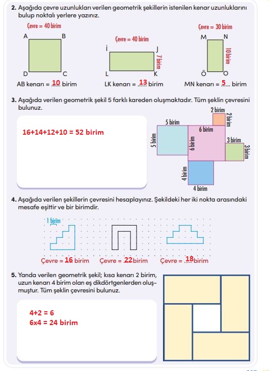 4. sınıf meb yayınları matematik ders kitabı sayfa 237 cevapları