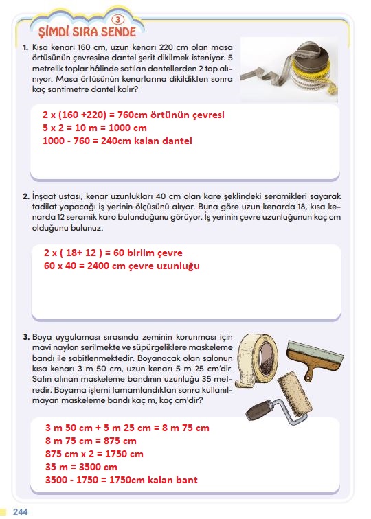 4. sınıf meb yayınları matematik ders kitabı sayfa 244 cevapları