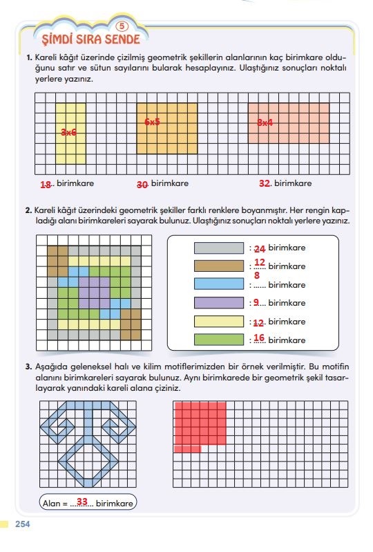 4. sınıf meb yayınları matematik ders kitabı sayfa 254 cevapları