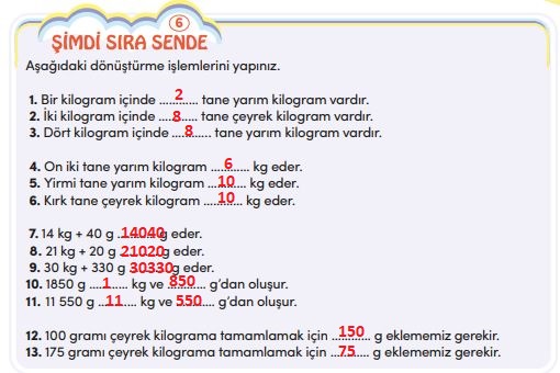 4. sınıf meb yayınları matematik ders kitabı sayfa 259 cevapları