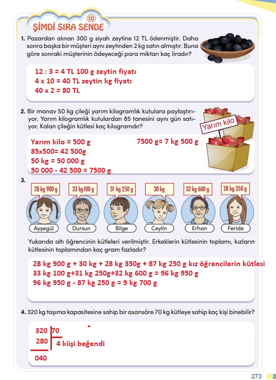 4. sınıf meb yayınları matematik ders kitabı sayfa 273 cevapları