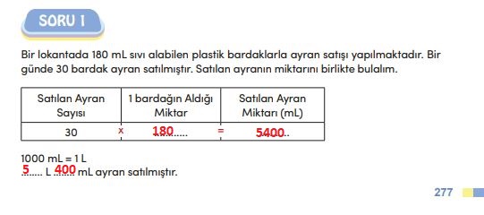 4. sınıf meb yayınları matematik ders kitabı sayfa 277 cevapları