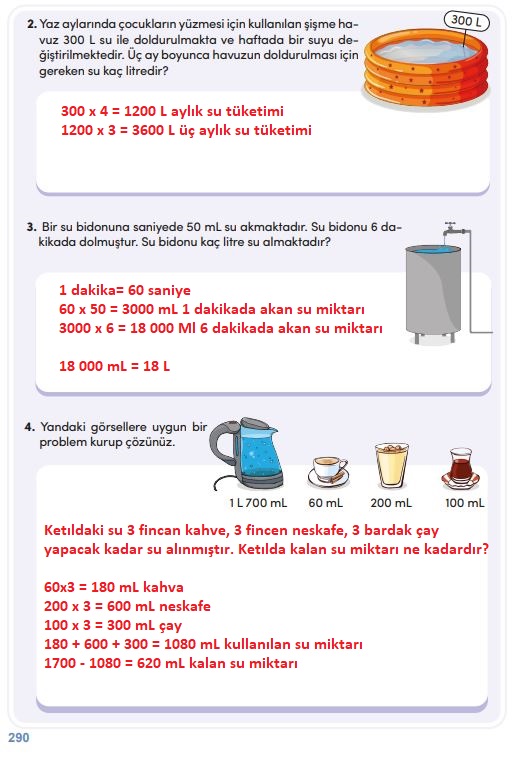 4. sınıf meb yayınları matematik ders kitabı sayfa 290 cevapları