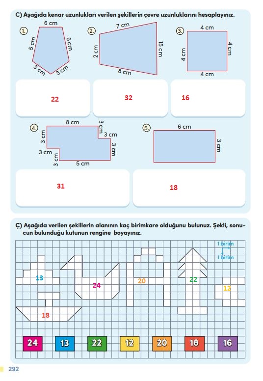 4. sınıf meb yayınları matematik ders kitabı sayfa 292 cevapları