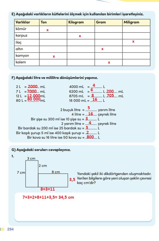 4. sınıf meb yayınları matematik ders kitabı sayfa 294 cevapları