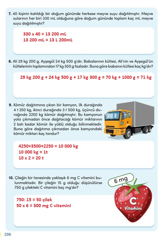 4. sınıf meb yayınları matematik ders kitabı sayfa 296 cevapları