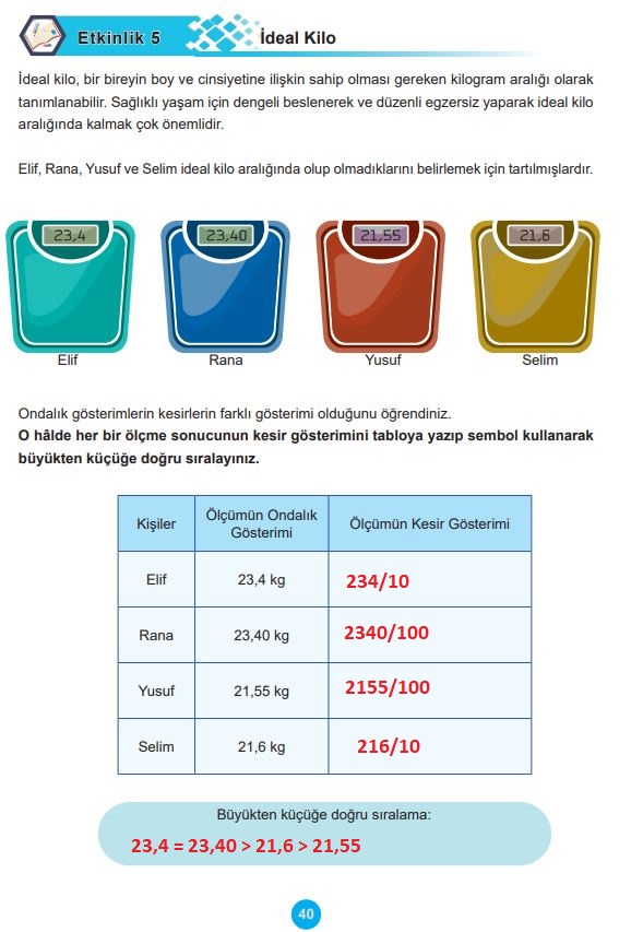 5. sınıf matematik ders kitabı sayfa 40 cevapları 2. kitap