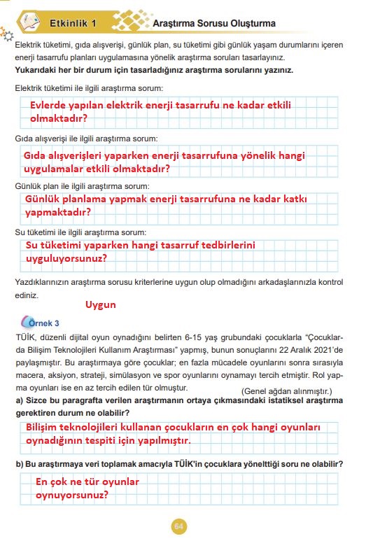 5. sınıf matematik ders kitabı (2. kitap) cevapları sayfa 64