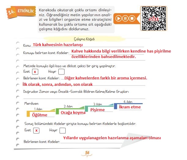 5. sınıf türkçe ders kitabı cevapları 2. kitap sayfa 56