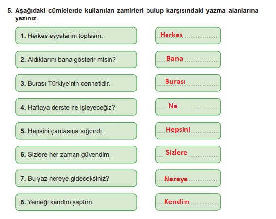 6. sınıf Meb Yayınları Türkçe Ders Kitabı Sayfa 163 Cevapları