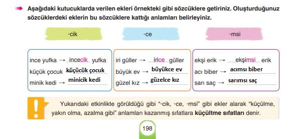 6. sınıf türkçe ders kitabı cevapları sayfa 198-2 yıldırım yayınları