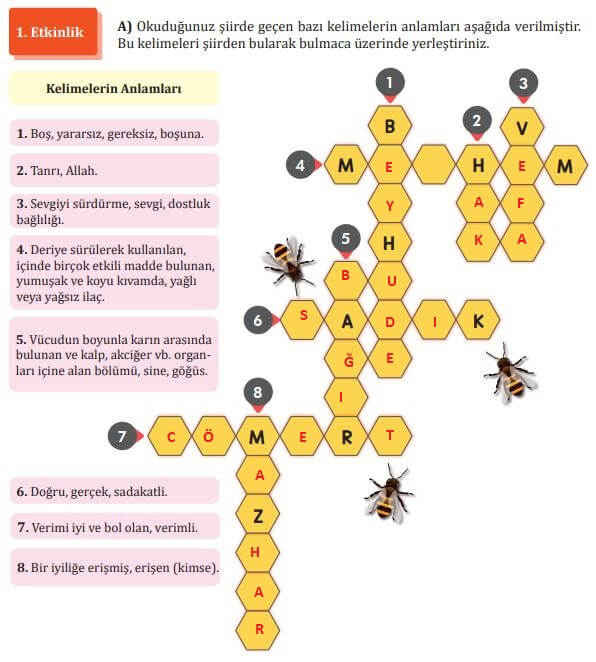 7. Sınıf Meb Yayınları Türkçe ders kitabı cevapları sayfa 184