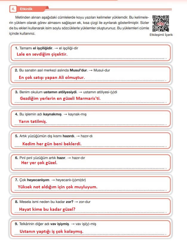 7. sınıf özgün yayınları türkçe ders kitabı 173. sayfa cevapları
