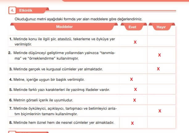 7. sınıf özgün yayınları türkçe ders kitabı 182. sayfa cevapları